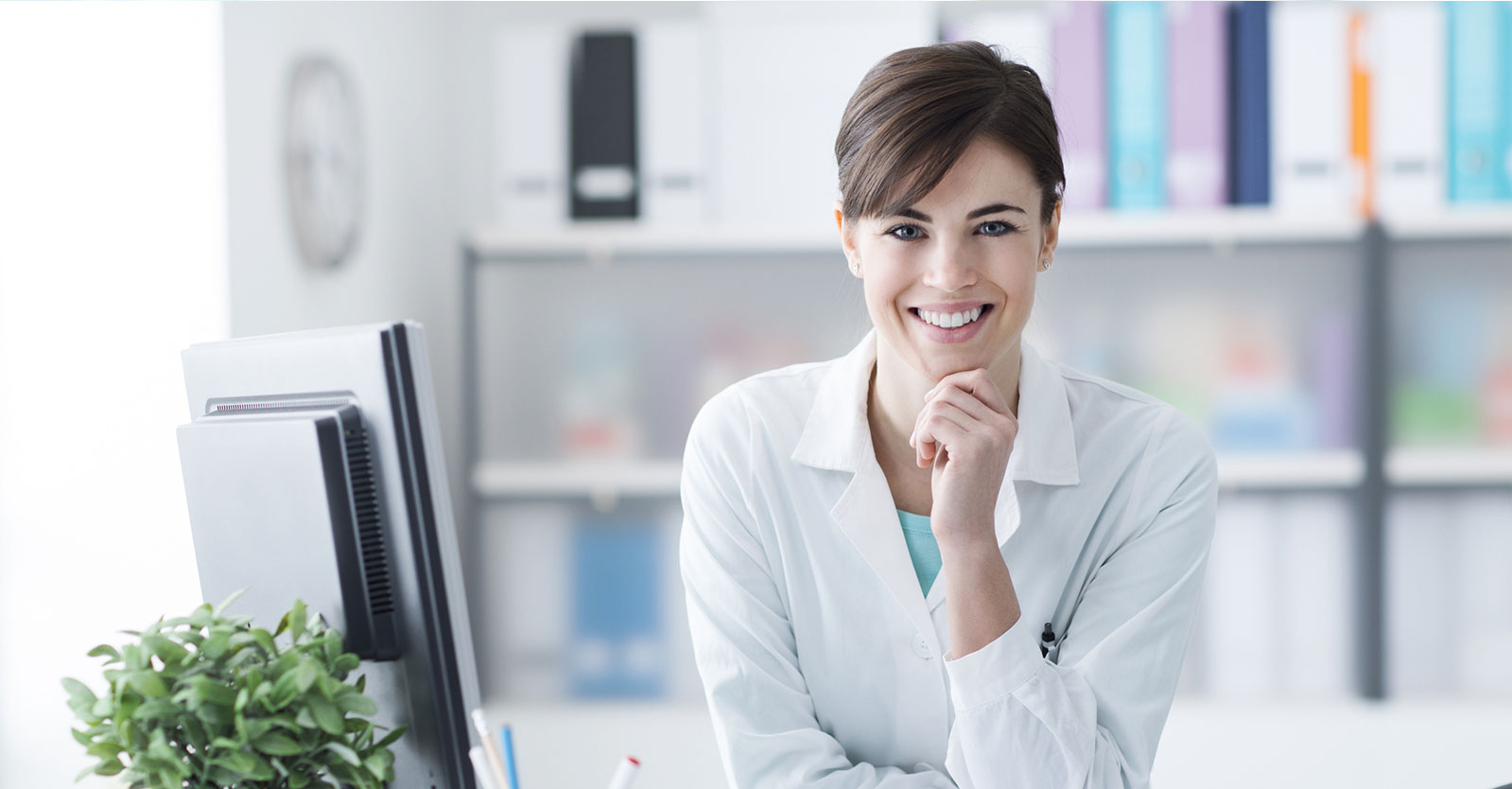 Woman sitting at a desk