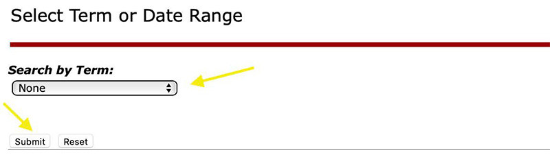 Search by term dropdown