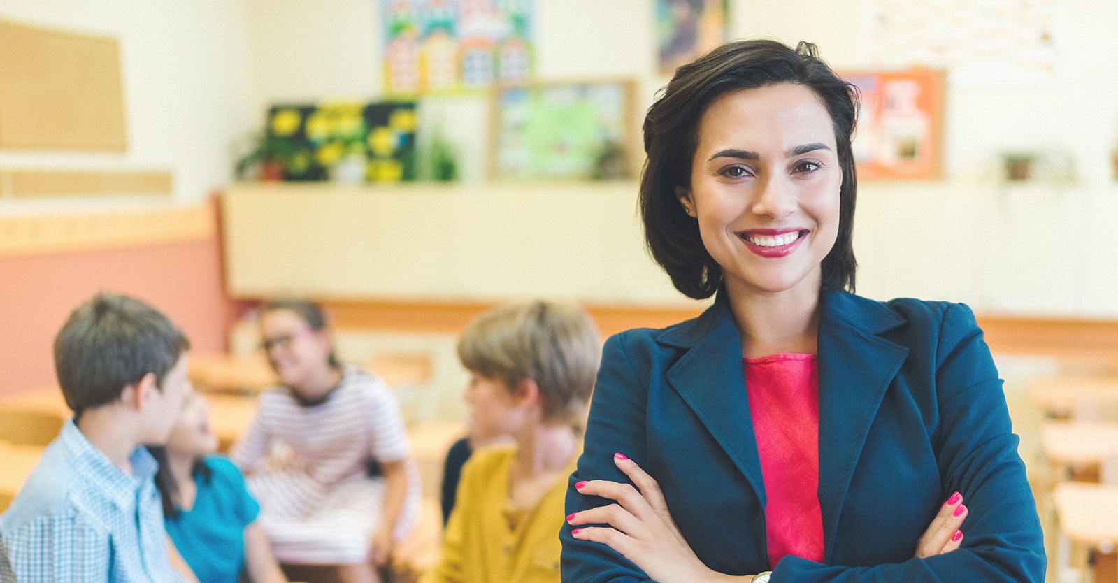 Teacher in a classroom with students