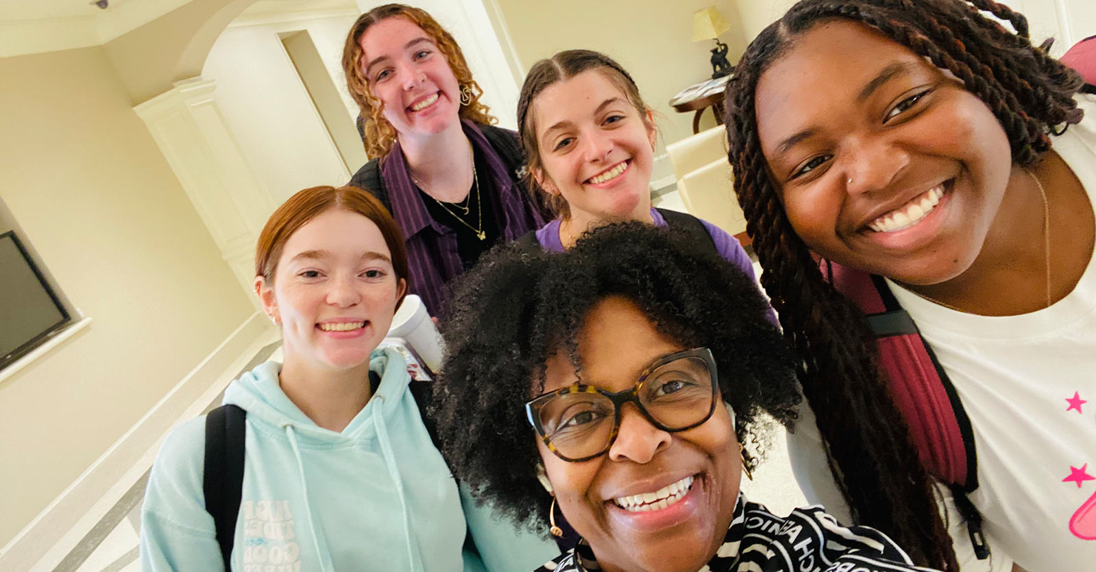 Teacher with a group of students