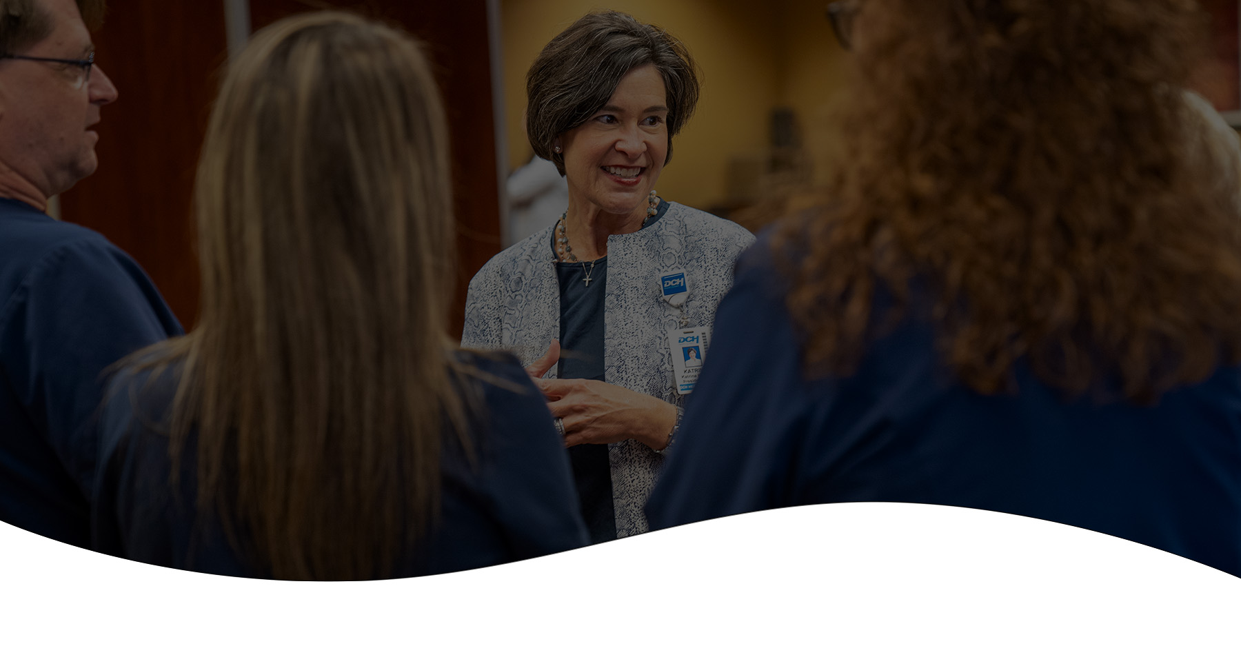 DCH Nursing Director talking to a group of nurses