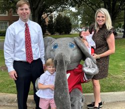 Megan Welborn and family with Big Al.